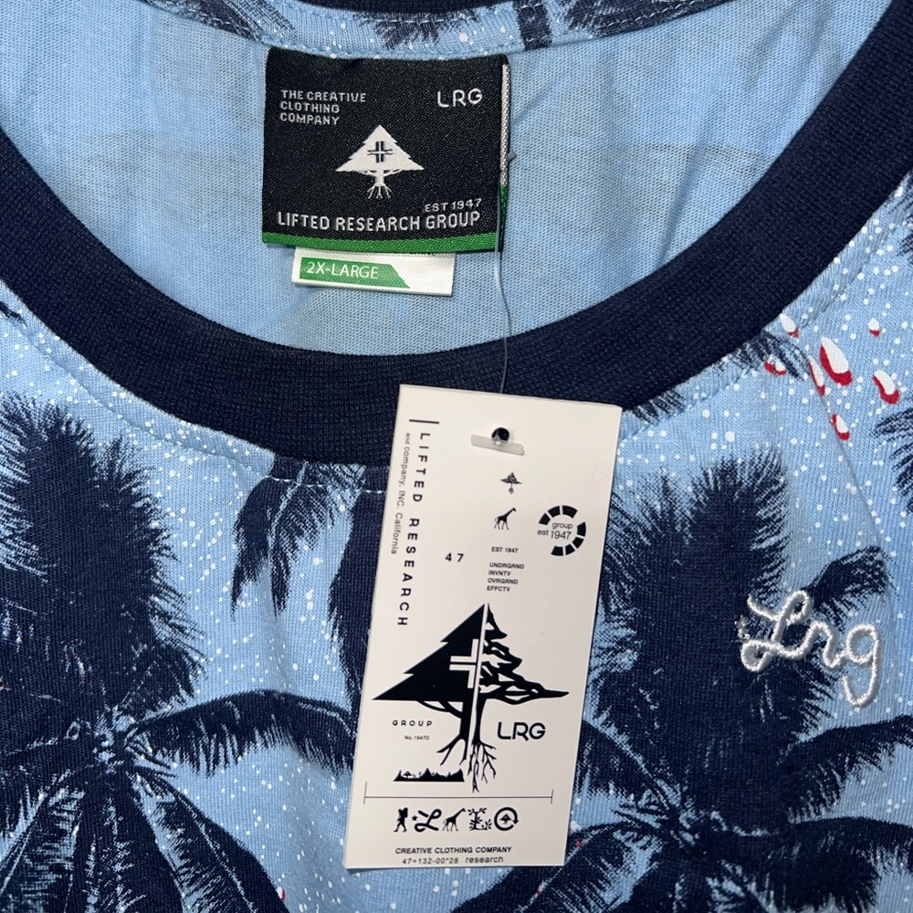 NWT LRG Lifted Research Group Men’s Graphic Tank Top Palm Trees B… - Picture 4 of 5